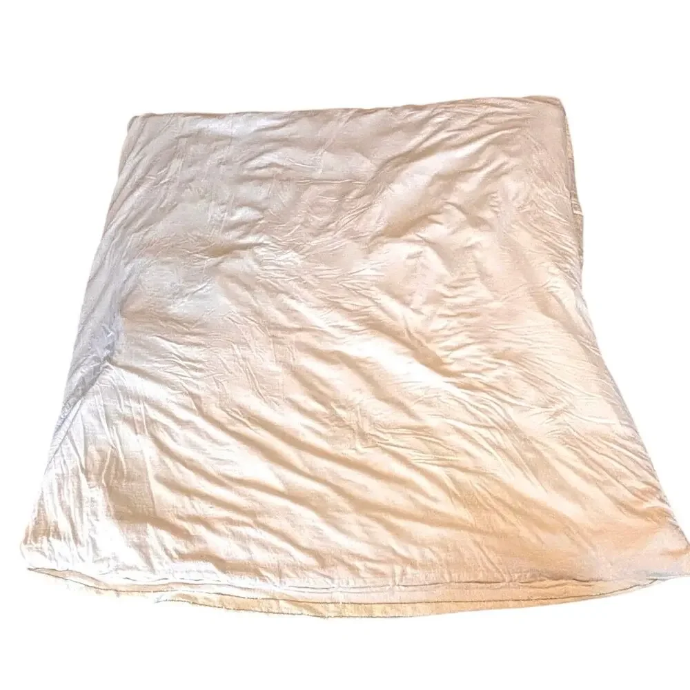 Anthropologie Woven Koseling Striped Duvet Queen Cream, Gold